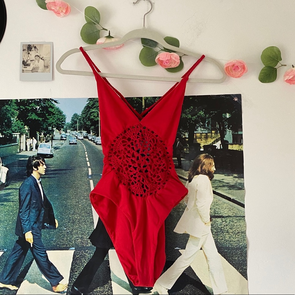 Crotchet Frankies Bikinis Red One Piece
